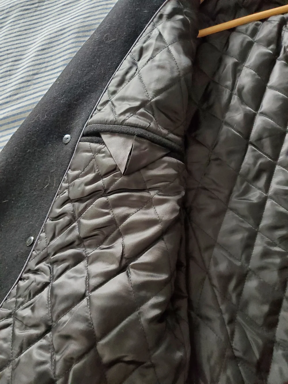 Men's Black Wool Blend Peacoat